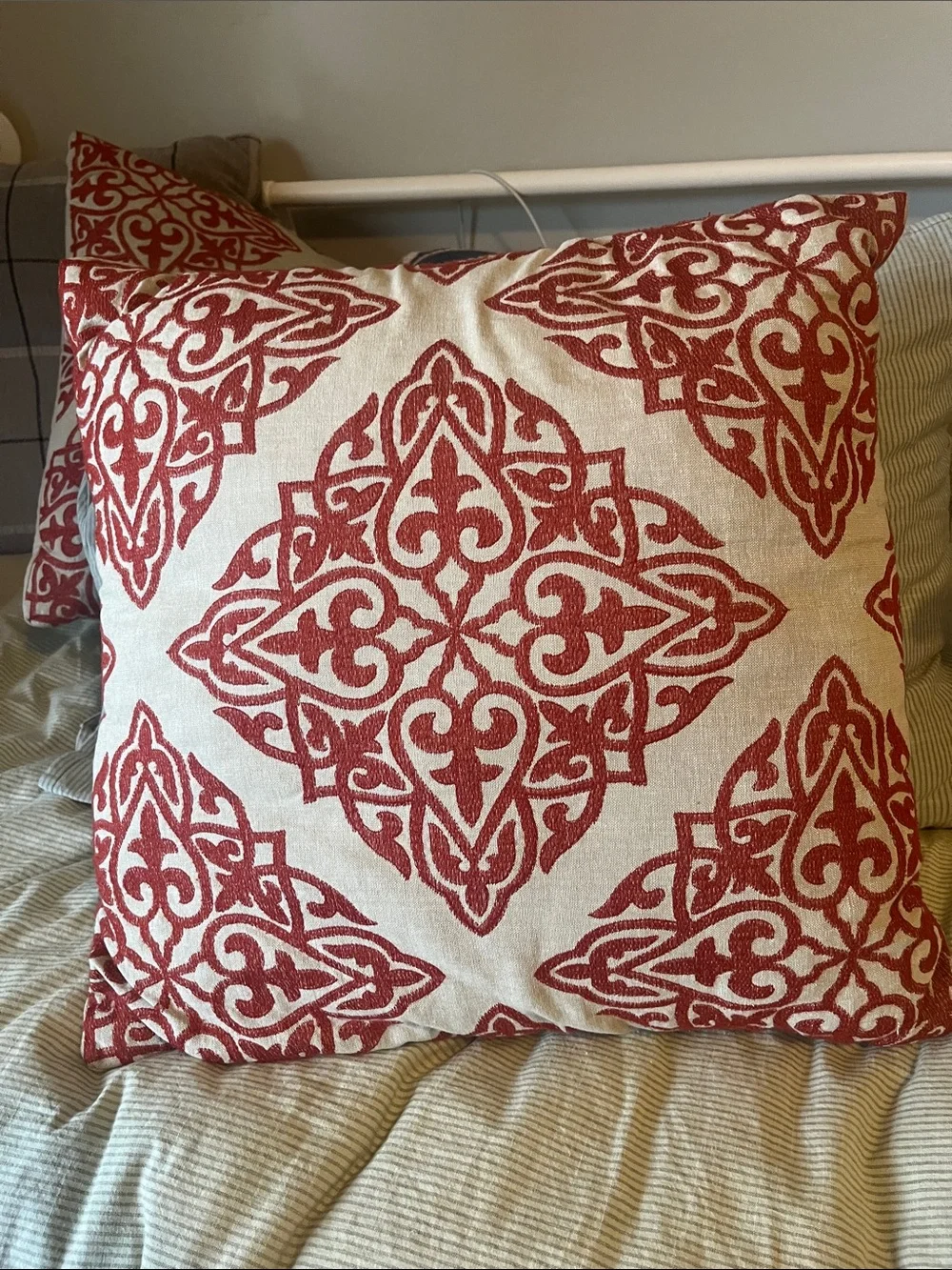 Decorative Red Pattern Throw Pillow - Home Accents